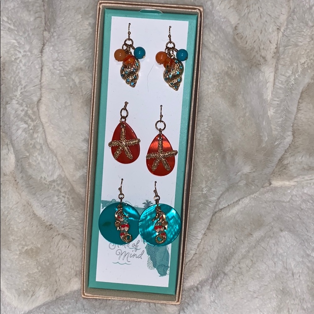 Set of 3 earrings coastal
